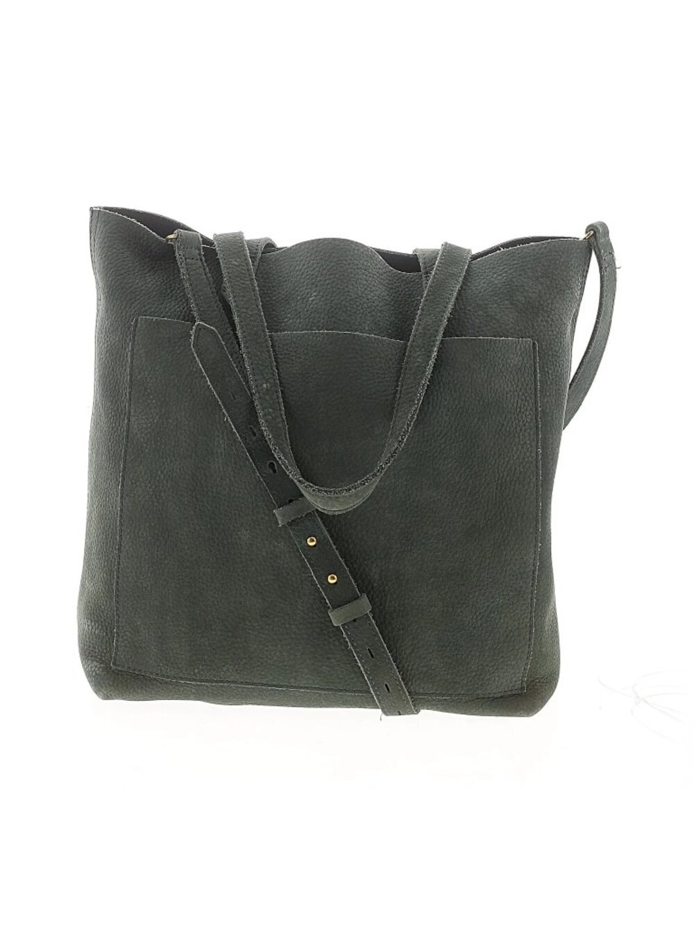 Madewell medium nubuck leather Transport tote bag green/blue